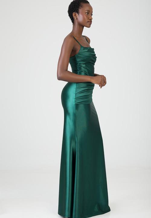 SISSY BOY - Free Fall: Maxi Dress With Corset Details And Pleats - Bottle Green