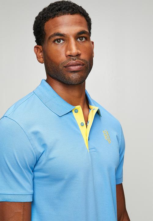 Pringle of Scotland - Aiden Slim Fit Pique Golfer - Blue