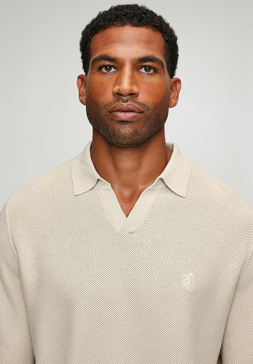 Pringle of Scotland - Brian Collar Textured Knitwear - Stone