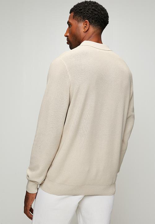 Pringle of Scotland - Brian Collar Textured Knitwear - Stone