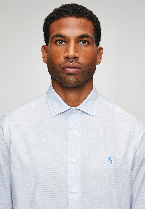 Pringle of Scotland - Cole Printed Long Sleeve Tailored Shirt - Blue