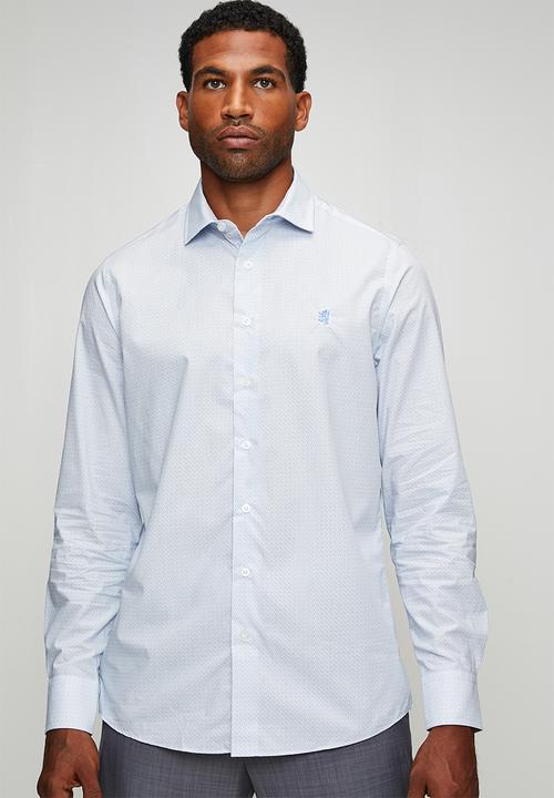 Pringle of Scotland - Cole Printed Long Sleeve Tailored Shirt - Blue
