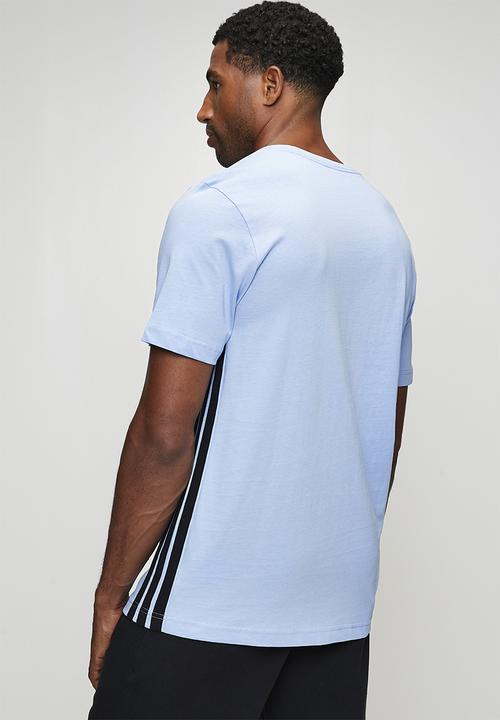 adidas Performance - 3-Stripe SJ Tee  - Glow blue/black