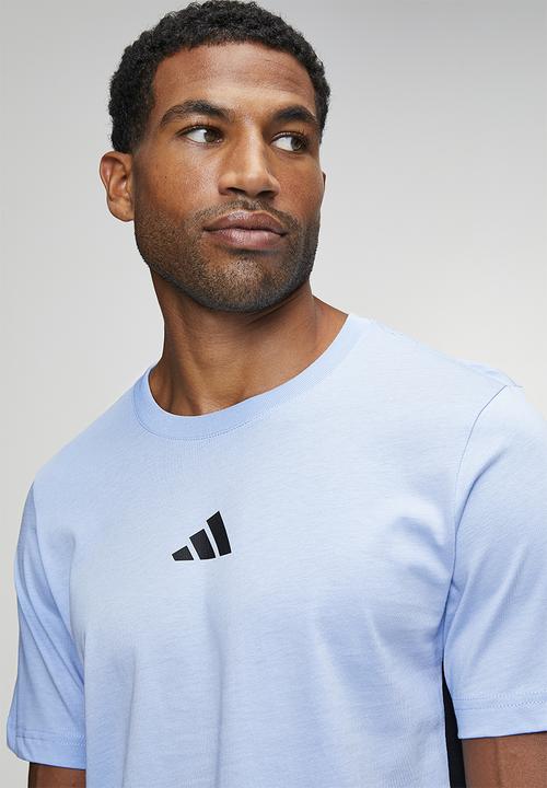 adidas Performance - 3-Stripe SJ Tee  - Glow blue/black