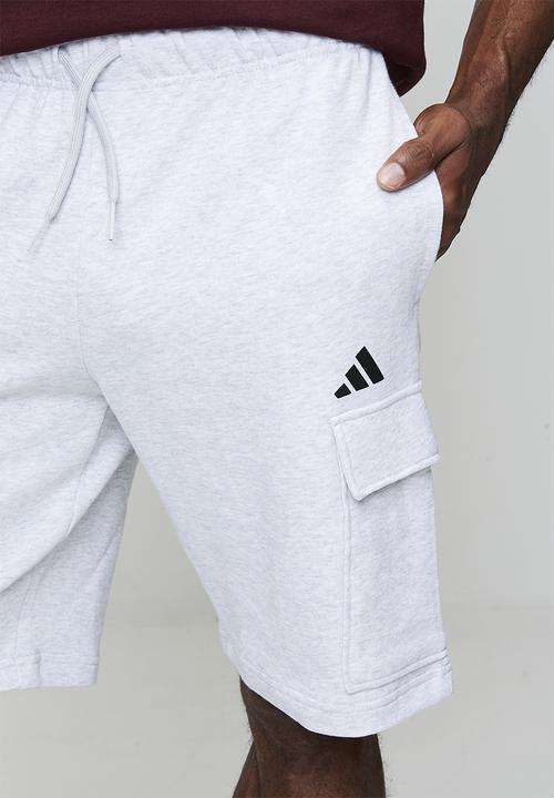 adidas Performance - Feelcozy Cargo Short  - LIGHT GREY HEATHER/black