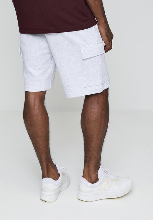 adidas Performance - Feelcozy Cargo Short  - LIGHT GREY HEATHER/black