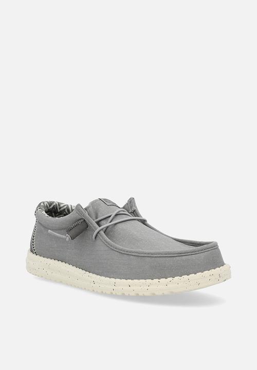 Hey Dude - Wally Stretch Canvas - Flannel Grey/Bone White