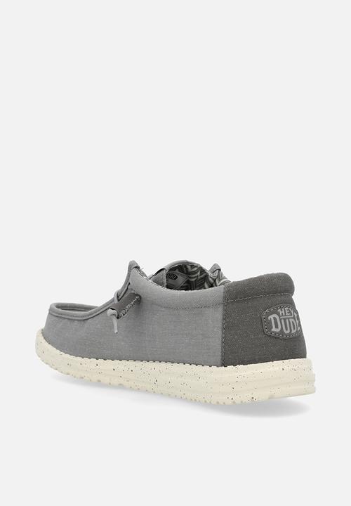Hey Dude - Wally Stretch Canvas - Flannel Grey/Bone White