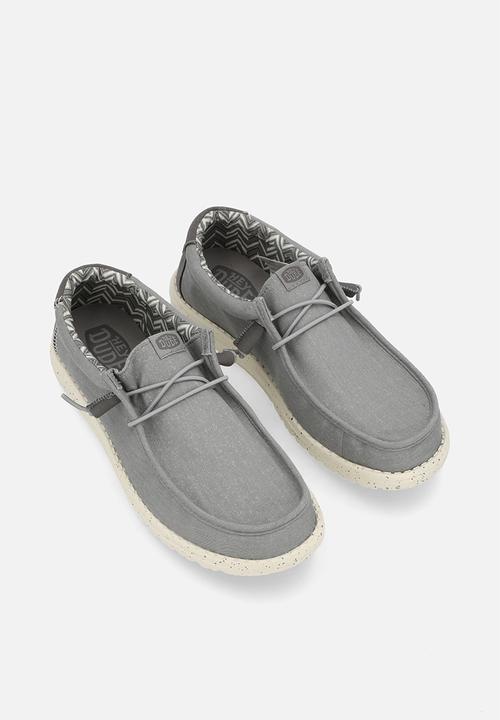 Hey Dude - Wally Stretch Canvas - Flannel Grey/Bone White