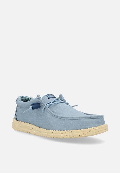 Hey Dude - Wally Stretch Canvas - Faded Denim/Boulder Tan