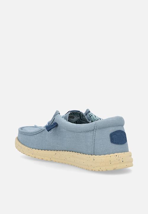 Hey Dude - Wally Stretch Canvas - Faded Denim/Boulder Tan