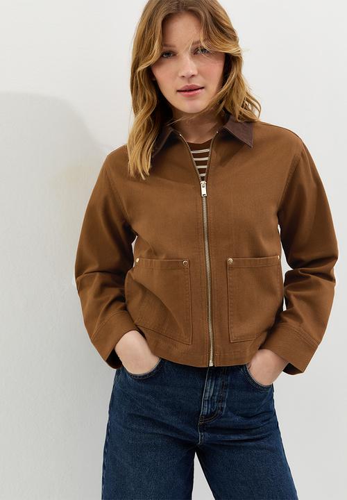 New Look - Belle cotton barn jacket - tan