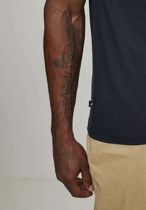 POLO - Asher Printed Stripe Short sleeve Tee - Navy