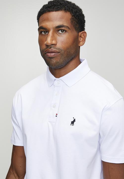 POLO - Jensen Badge Short sleeve Golfer - White
