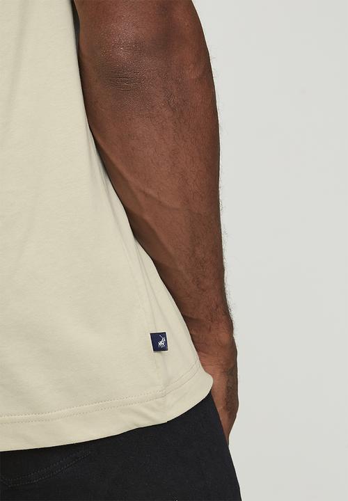 POLO - Pratt Embroidered Logo Short sleeve Tee - Stone