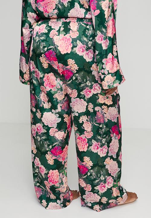 DORINA - Plus jade trousers - green print