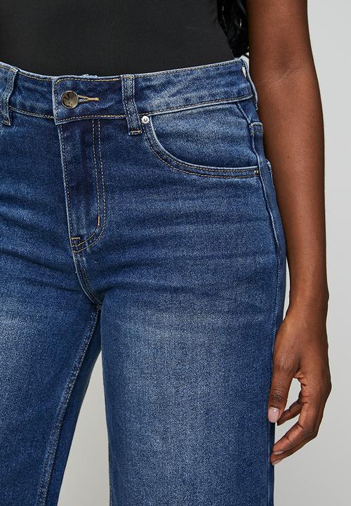 Stella Morgan - Mid waist wide leg denim jean - dark wash denim
