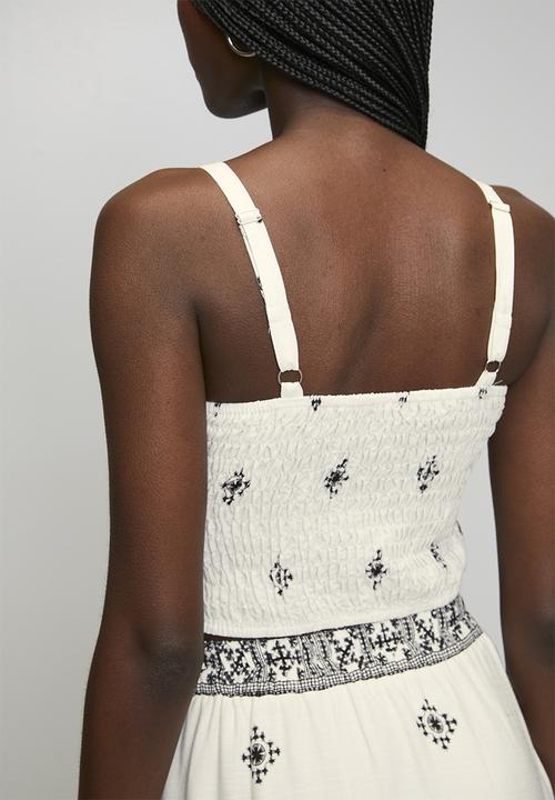 MANDI - Crop Top With Maxi Skirt Set - Cream