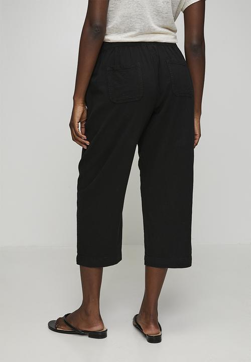 MANDI - Drawcord Easy Wearing Straight Leg Pant - Black