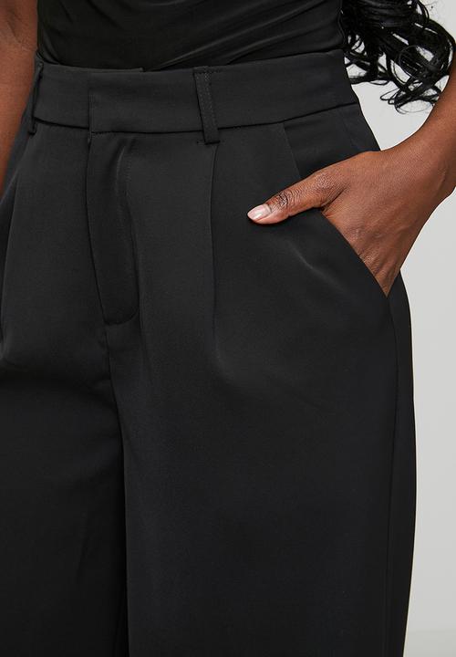Stella Morgan - High Waisted Plain Front Suiting Trouser With Extra Length - Black