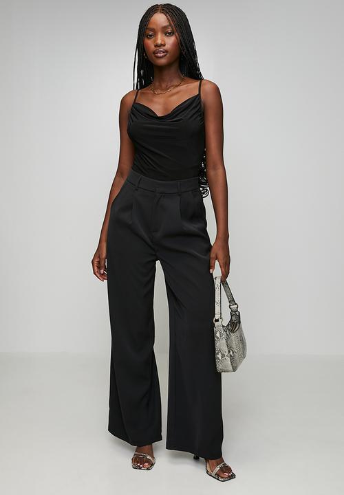 Stella Morgan - High Waisted Plain Front Suiting Trouser With Extra Length - Black