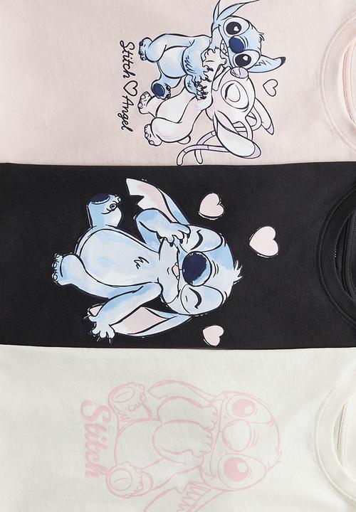 H&M - 3-Pack printed jersey tops - light pink lilo & stitch