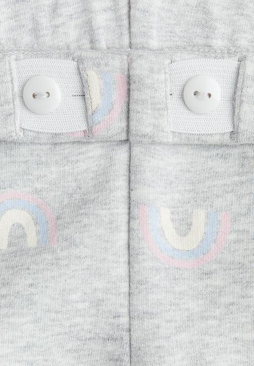H&M - Leggings - light grey marl/rainbows