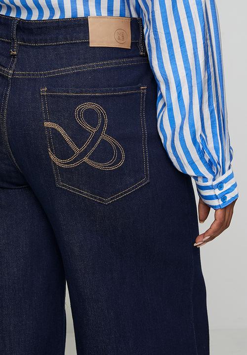 Me&B - Plus Turn Up Stretch Jeans - Dark Wash