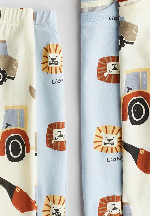 H&M - 2-Pack printed cotton pyjamas - light yellow/vehicles