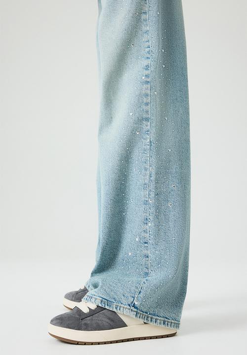 H&M - Relaxed wide leg jeans - light denim blue