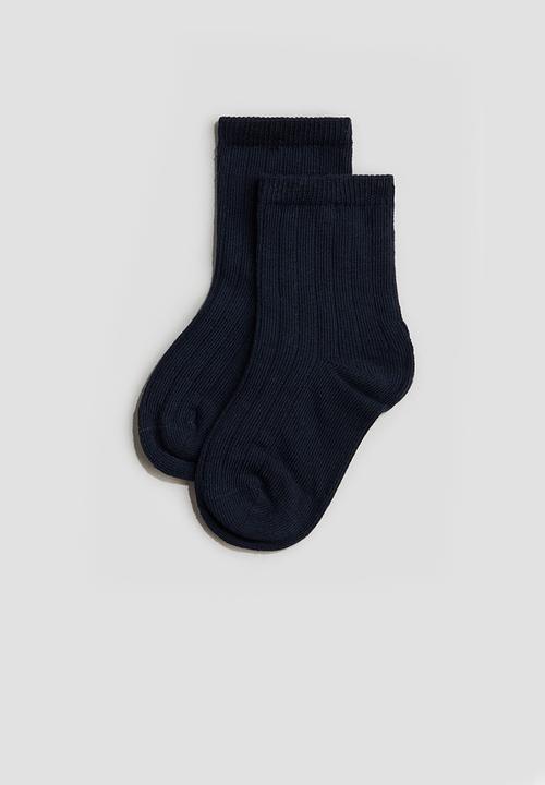H&M - 5-Pack textured-knit socks - dusty blue & beige