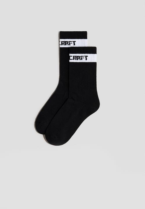 H&M - 5-pack intarsia motif socks - blue & minecraft
