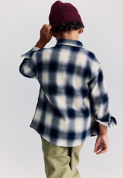 H&M - Cotton flannel shirt - grey checked 