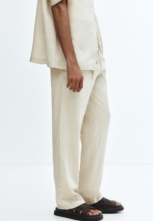 H&M - Regular fit linen-blend trousers - beige