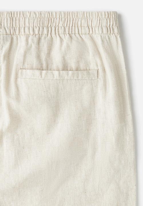 H&M - Regular fit linen-blend trousers - beige
