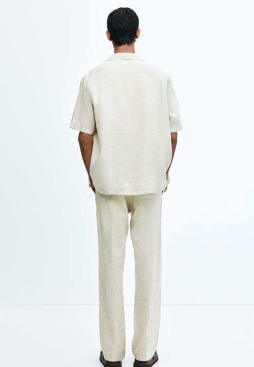H&M - Regular fit linen-blend trousers - beige