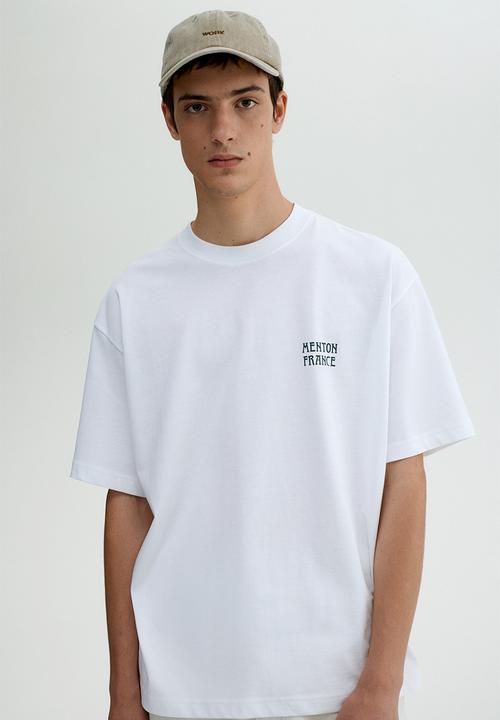 H&M - Loose fit printed T-shirt - white/menton