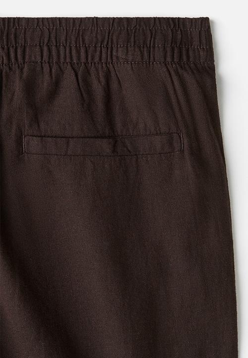 H&M - Regular fit linen-blend trousers - brown
