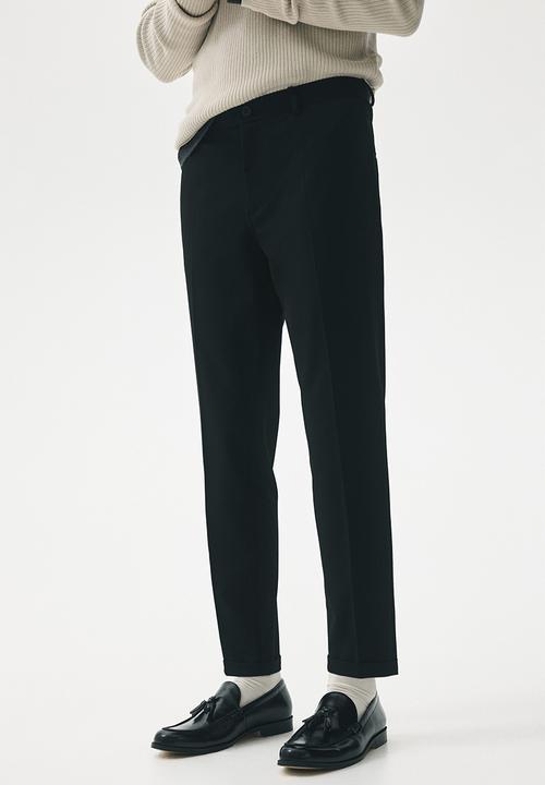 H&M - Slim fit tailored trousers - black
