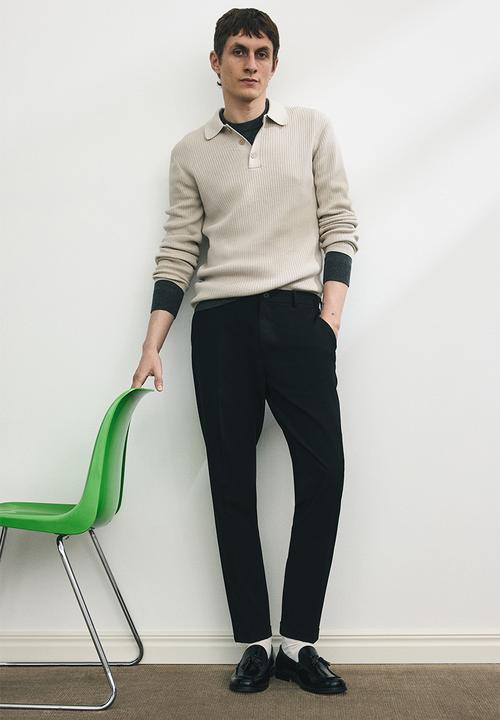 H&M - Slim fit tailored trousers - black