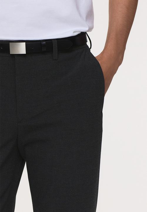H&M - Slim fit tailored trousers - dark grey 