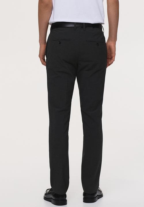 H&M - Slim fit tailored trousers - dark grey 