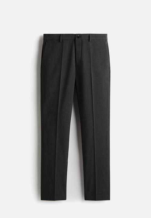 H&M - Slim fit tailored trousers - dark grey 