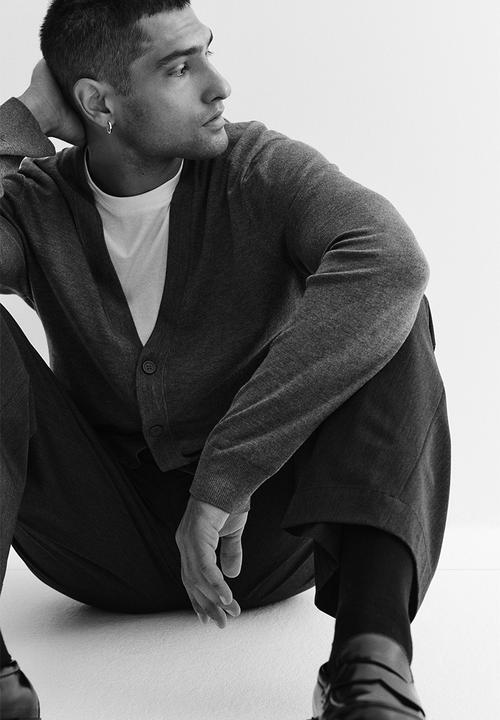 H&M - Regular fit fine-knit cardigan - dark grey