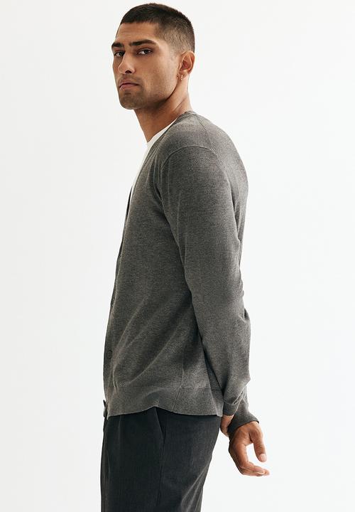 H&M - Regular fit fine-knit cardigan - dark grey