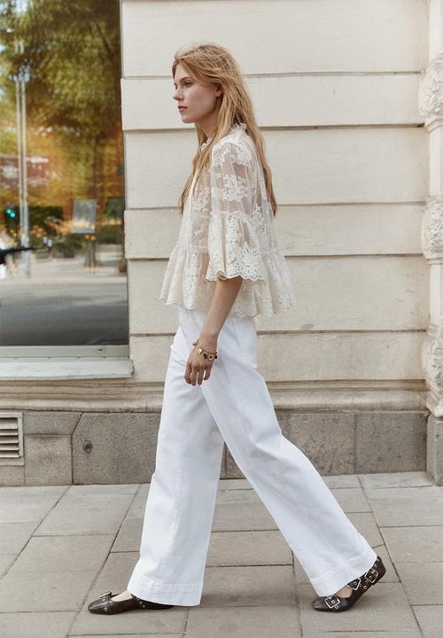 H&M - Wide high jeans - white