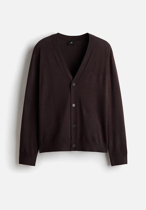 H&M - Regular fit fine-knit cardigan - dark brown