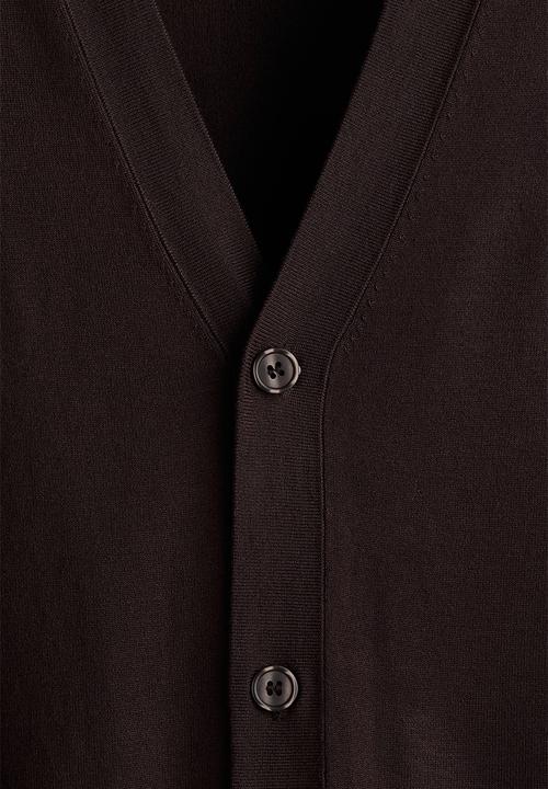 H&M - Regular fit fine-knit cardigan - dark brown