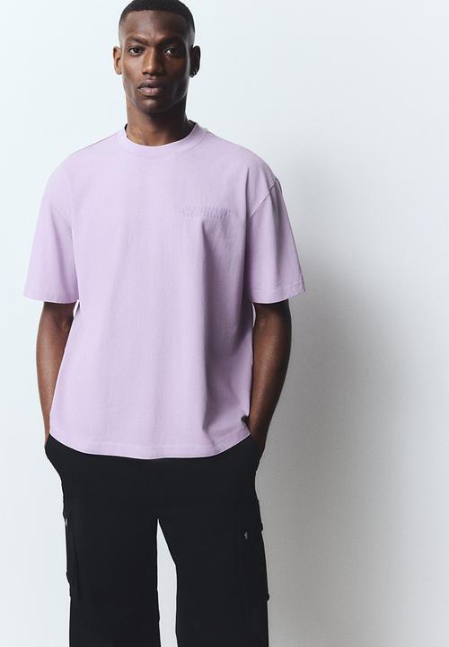 Boxy fit washed t-shirt - purple/paris france - 1299193001