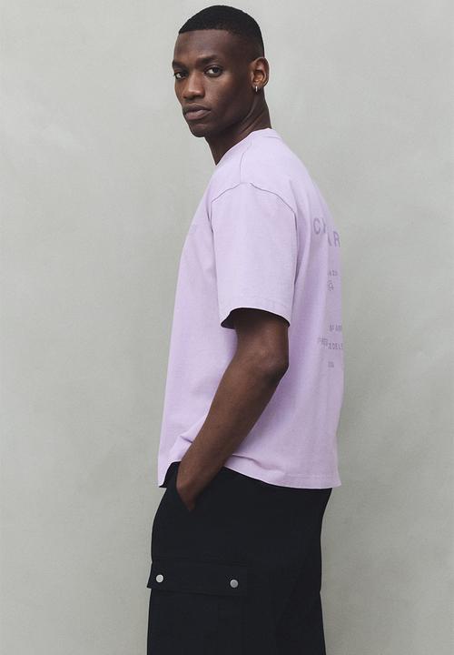 H&M - Boxy fit washed t-shirt - purple & paris france
